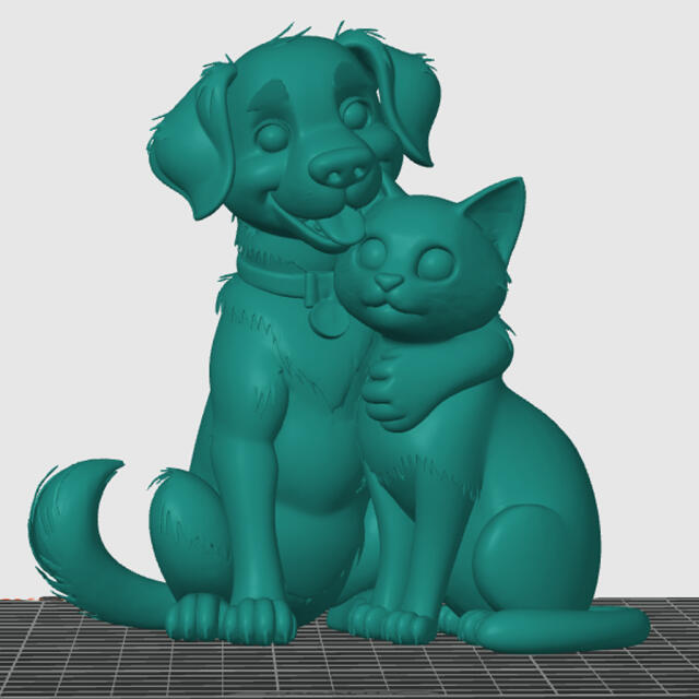 3D-модель "Кот и Пёс - Друзья навек" 3D-модель "Кот и Пёс - Друзья навек"