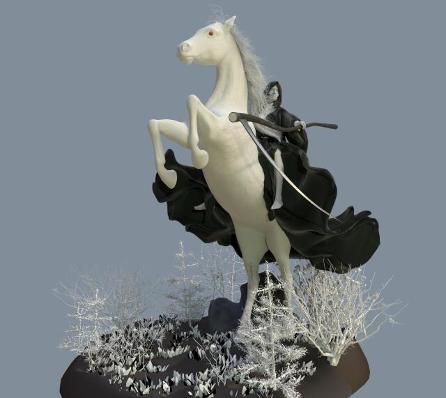 3D-модель "Чёрная Фрау - Всадники Апокалипсиса"