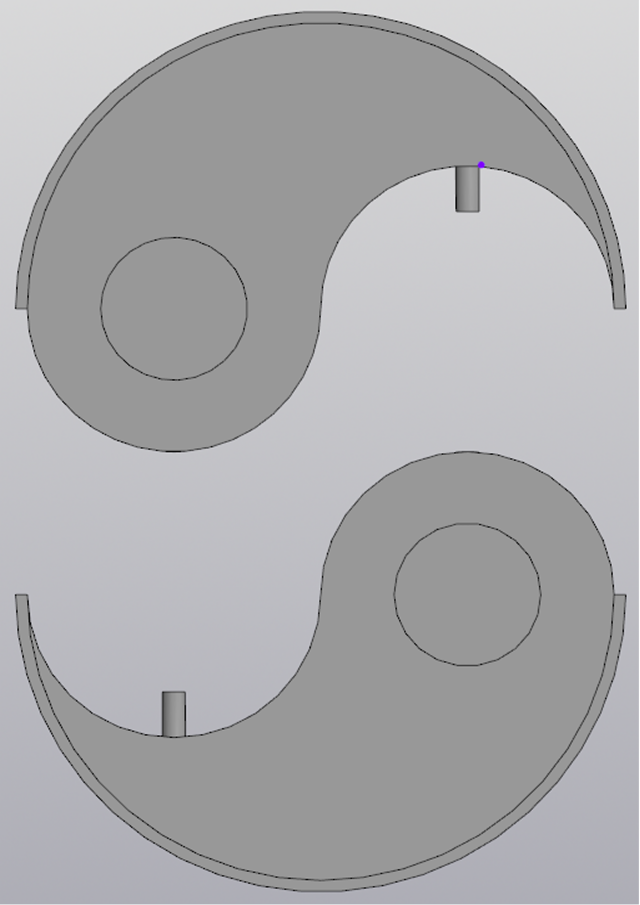 3D-Логотип "Инь-Янь из двух половинок"
