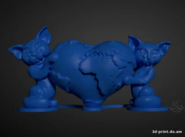3D-модель "Коты держут мир в руках"