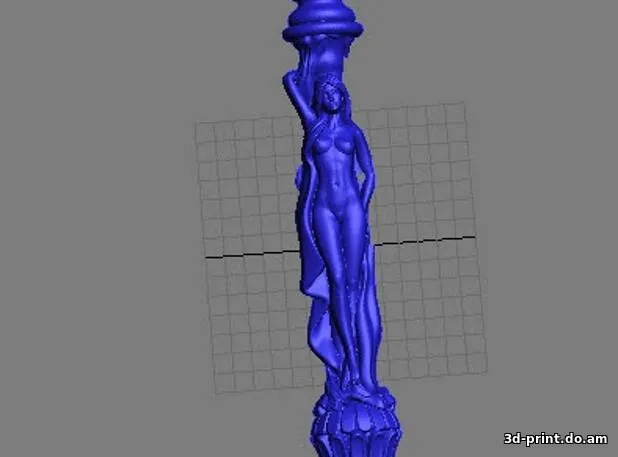 3D-модель "Полу колонна с красивой девушкой"