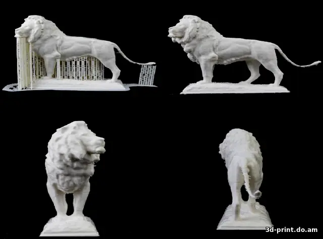 3D-модель "Скульптура льва возле художественного института Чикаго"