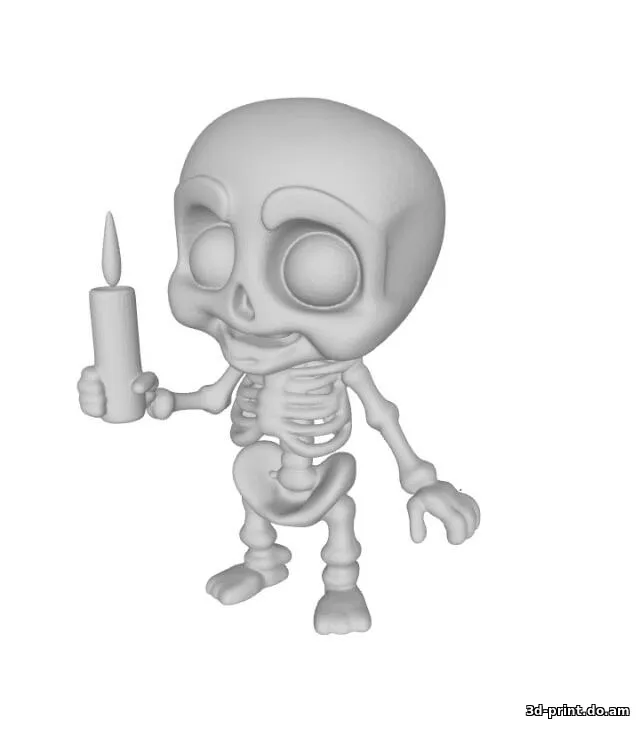 3D-модель "Маленький скелет со свечой"