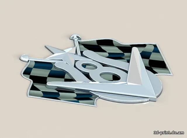 3D-логотип "V8 с флагами"