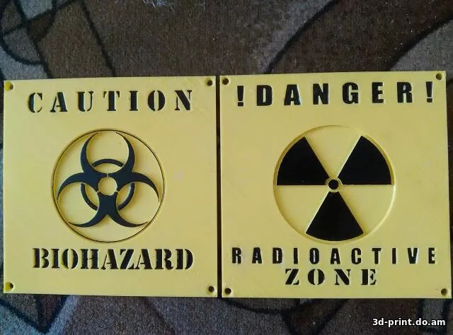 3D-логотип "Радиация, бактериологическая опасность"