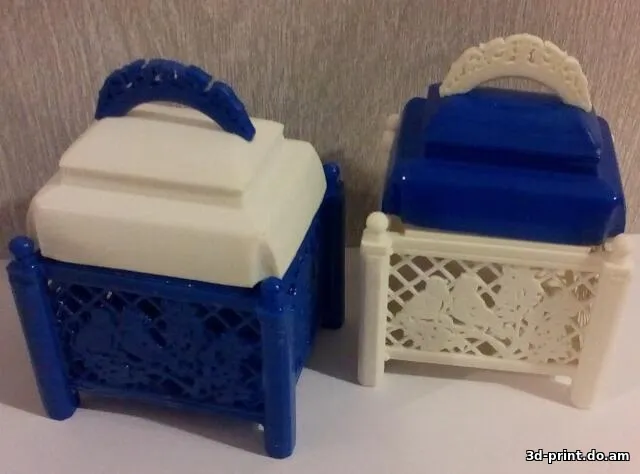 3D-модель "Шкатулка виде беседки с птичками"