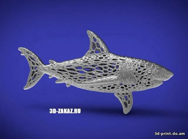 3D-модель "Акула" в стиле вороной
