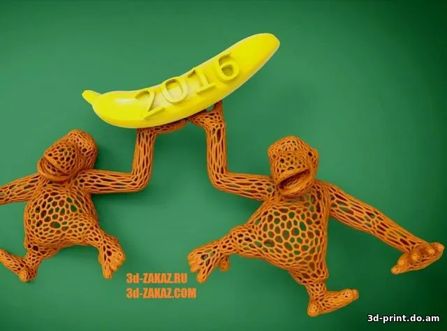 3D-модель "Танцующие обезьянки" в стиле вороной