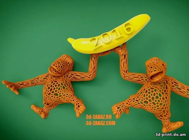 3D-модель "Танцующие обезьянки" в стиле вороной