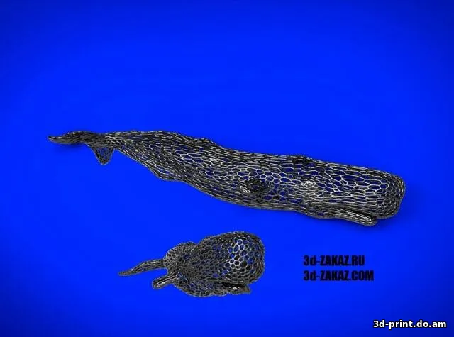 3D-модель "Синий кит" в стиле вороной