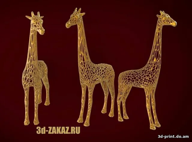 3D-модель "Жираф" в стиле вороной