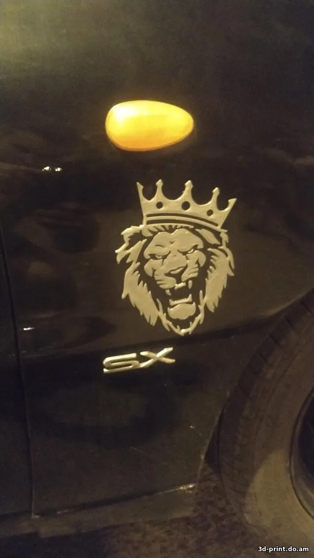 3D-модель "Наклейка "Коронованный лев" на автомобиль"