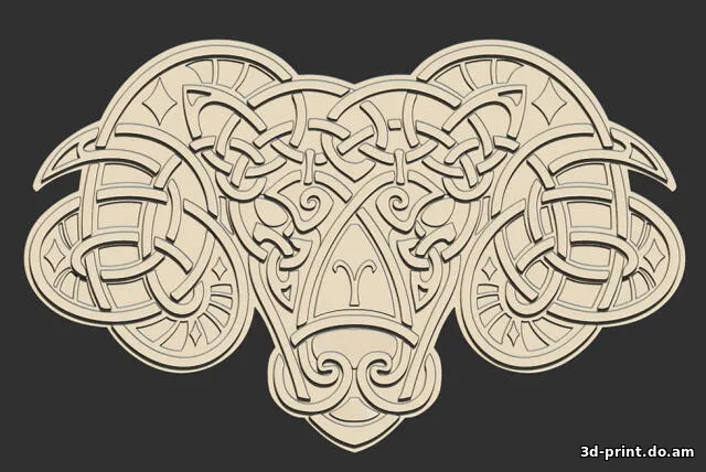 3D-модель "Накладка знак зодиака Овен"