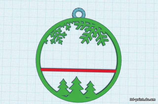 3D-модель "Елочное украшение с именем v2"