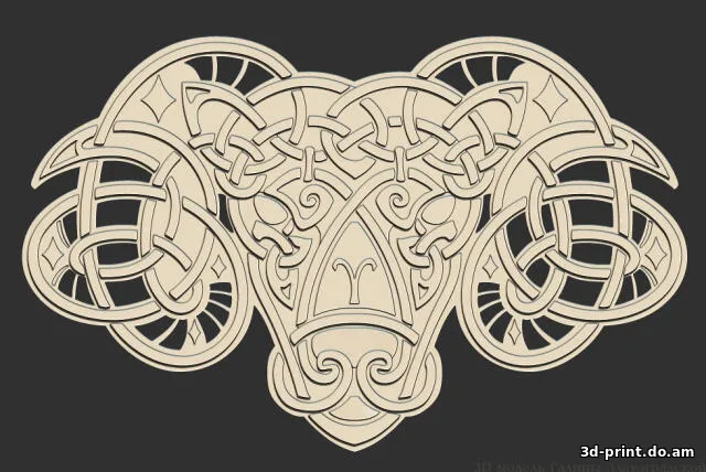 3D-модель "Накладка знак зодиака Овен"