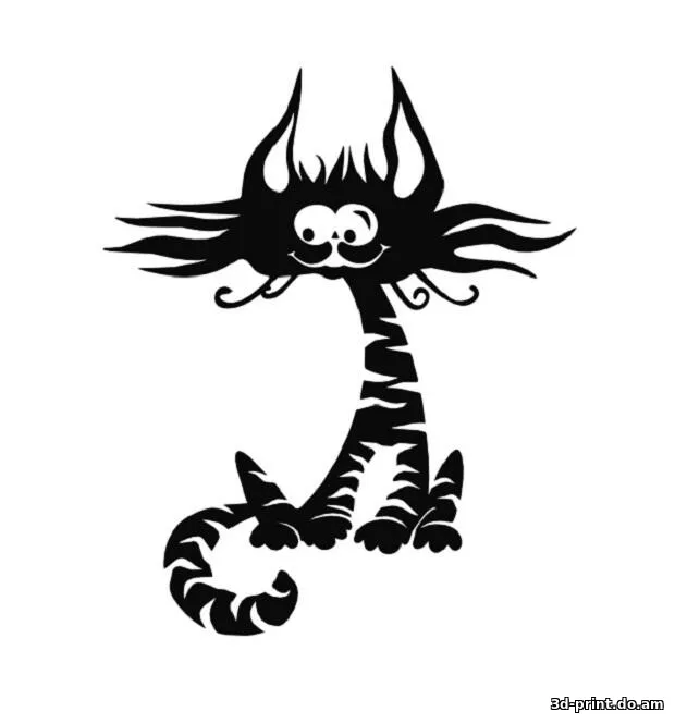 3D-модель "Накладка кота на стену"