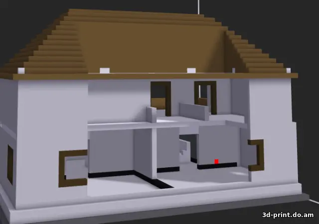 3D-модель "Дом на 2 этажа"