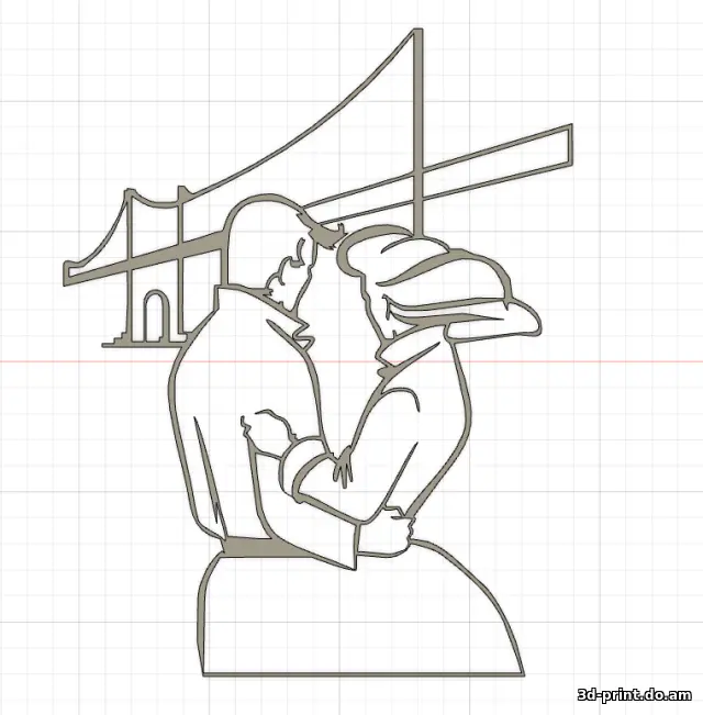 3D-модель "Парочка на мосту"