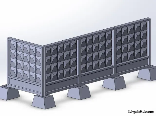 3D-модель "Забор бетонный"