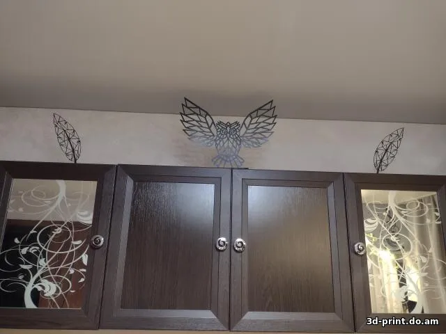 3D-модель "Набор статуэток: котенок, сова, кошка, перо, павлин"