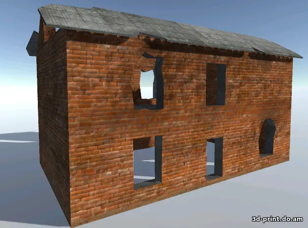 3D-модель "Ruin Building / Дом фасад"