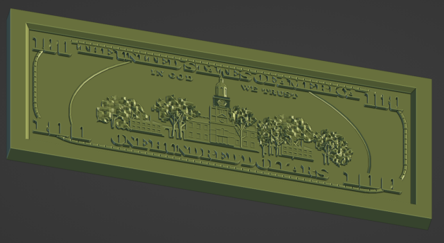 3D-модель "100 долларов"