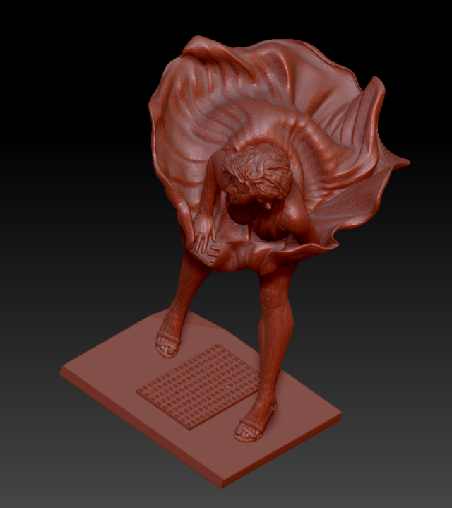 3D-модель "Девушка в развевающемся платье"