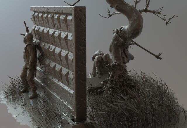 3D-модель "Приключения наёмника" по вселенной Сталкера