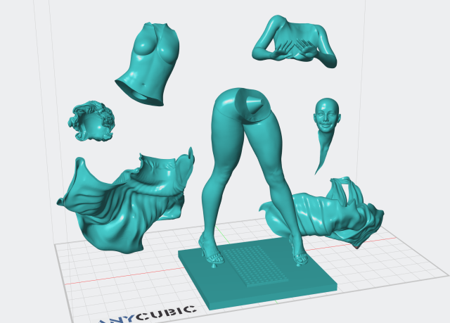 3D-модель "Девушка в развевающемся платье"