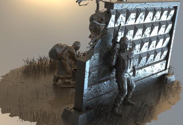 3D-модель "Приключения наёмника" по вселенной Сталкера