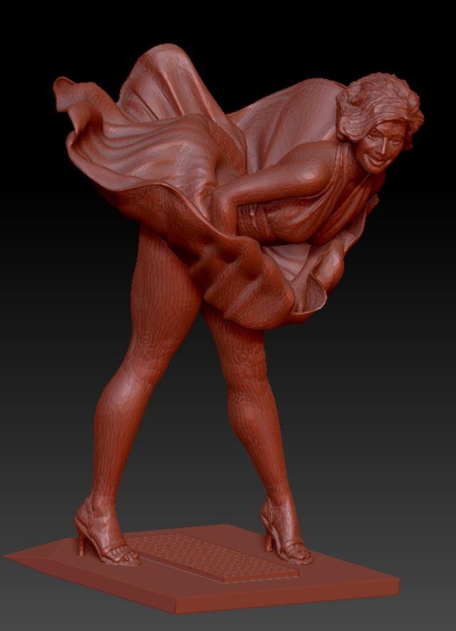 3D-модель "Девушка в развевающемся платье"