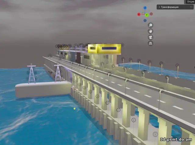 3D-модель "Волжская Гидроэлектростанция"