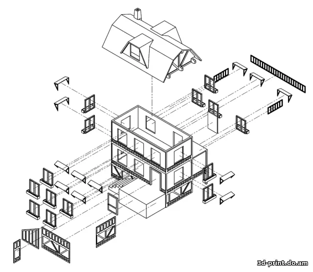 3D-модель "Стредневековый дом"