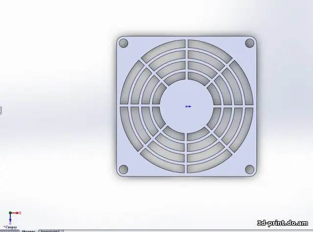 3D-модель "Защитная рамка на вентилятор 80мм"