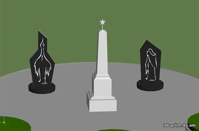 3D-модель "Обелиск воинам, участвовавшим в ВОВ, с. Большебрусянское"