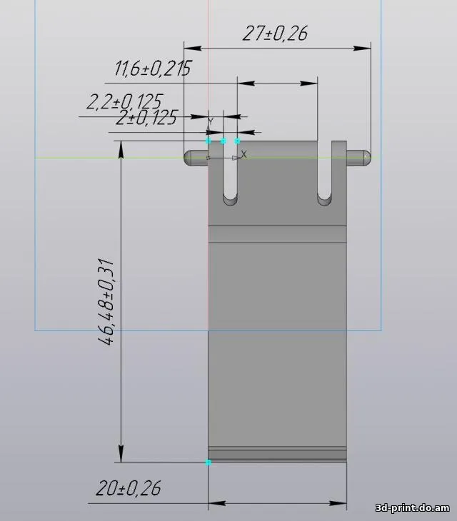 3D-модель "Ножка для клавиатуры увеличенная'"