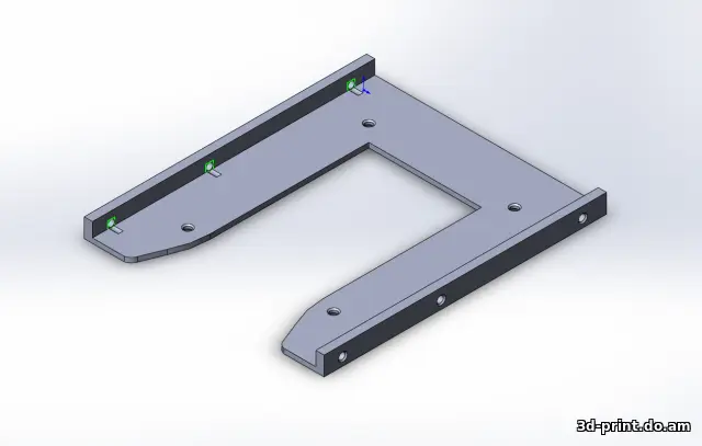 3D-модель "Крепление для SSD / HDD 2.5" в отсек 3.5" (салазки)"