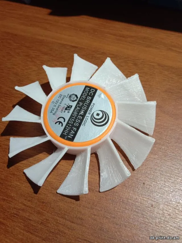 3D-модель "Ремонтная крыльчатка для вентилятора видеокарты GTX550Ti (76мм)"