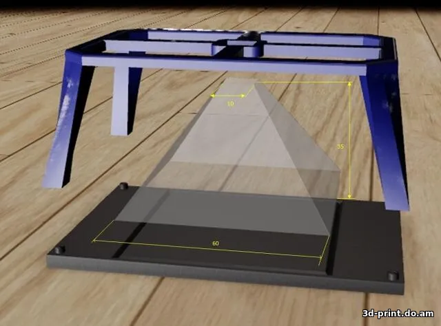 3D-модель "Подставка.Голографическая 3D пирамида"