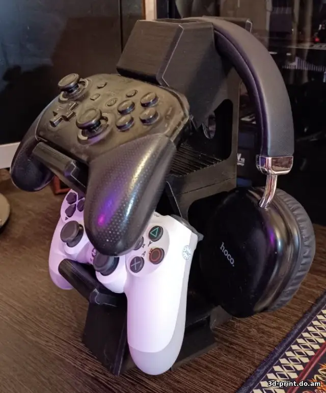 3D-модель "Кронштейн для наушников и двух геймпадов"