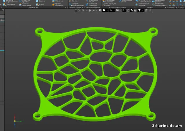 3D-модель "Решётка на вентилятор 120мм." в стиле вороной