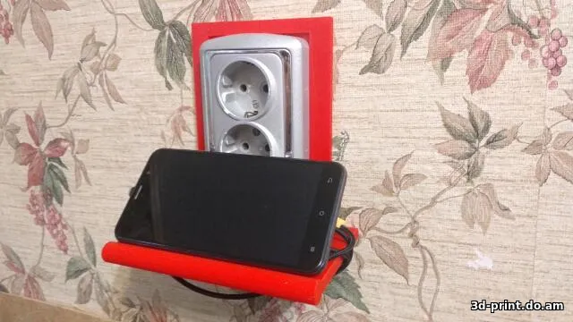 3D-модель "Полка для телефона под двойную розетку"