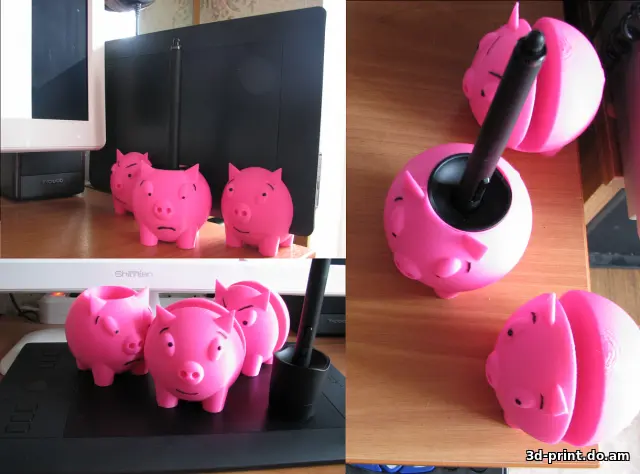 3D-модель "Три поросенка. Подставка под планшет Планшет Wacom Intuos Pro Pen & Touch Medium"