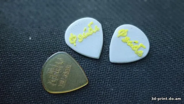 3D-модель "Медиатор 1,2 мм с надписью Фэйбл"