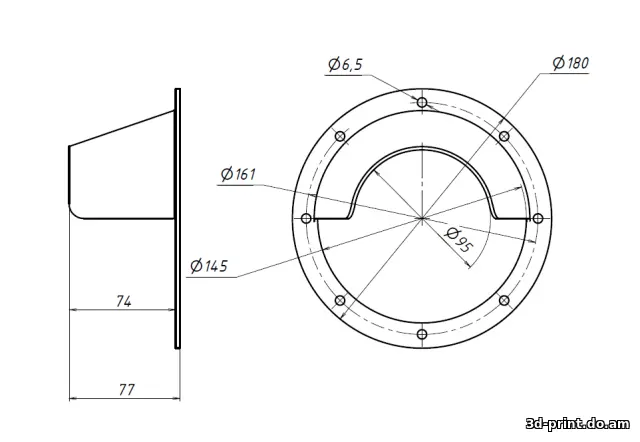 3D-модель "Козырёк от влаги для автомобильных динамиков 165"