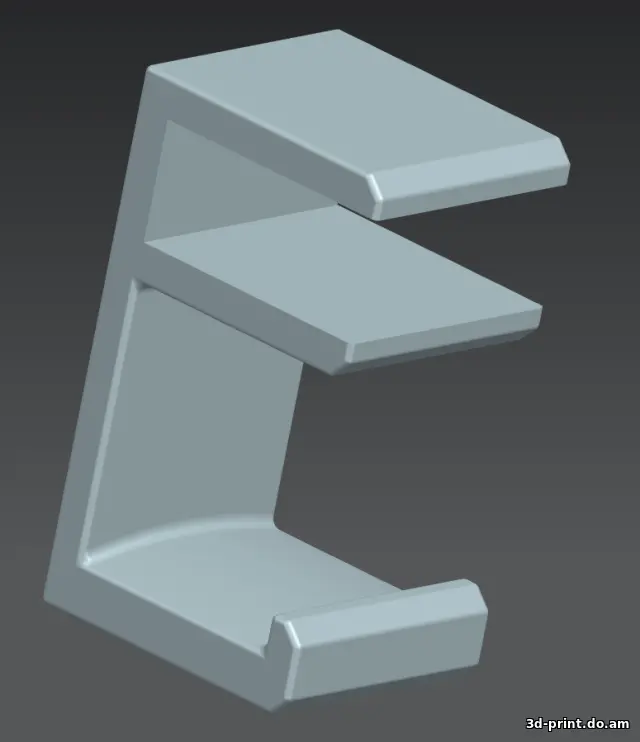 3D-модель "Кронштейн для наушников на ЛДСП толщиной 18мм"