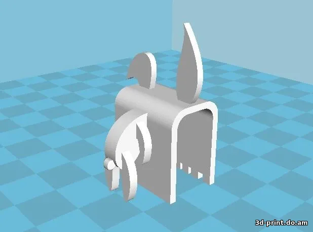 3D-модель "Заслонка на вэб камеру ноутбука Заяц"