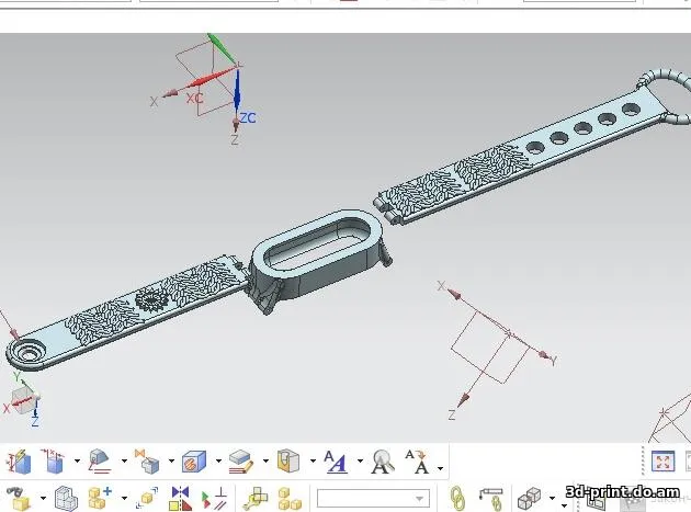 3D-модель "Ремешок для фитнес-браслета Xiaomi Mi Band 2"