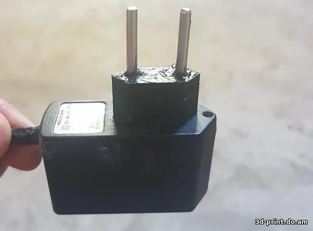 3D-модель "Переделка с китайской вилки(2 плоских) на Евро"