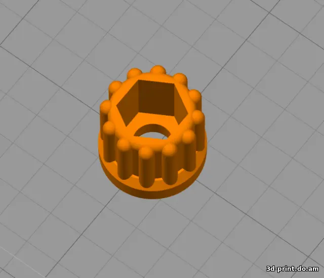 3D-модель "Барашек на болт и гайку М5"